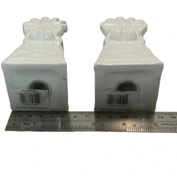 Farmhouse Windmill Salt and Pepper Shaker Set Ceramic Classic White - Picture 7 of 16